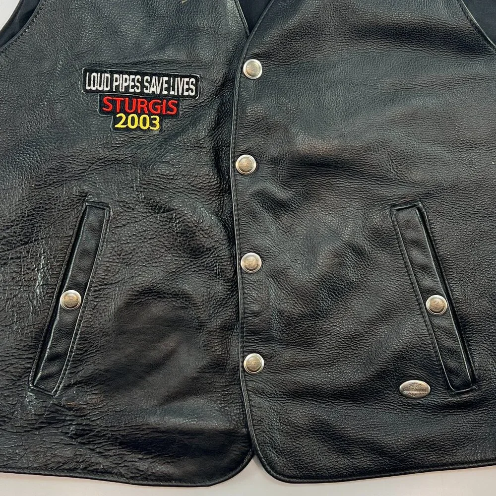 Vintage Harley Davidson Leather Vest - Picture 10 of 12